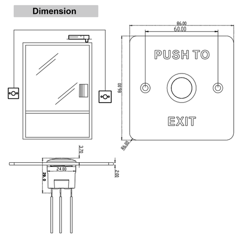 Hikvision DS-K7P05 Push Button