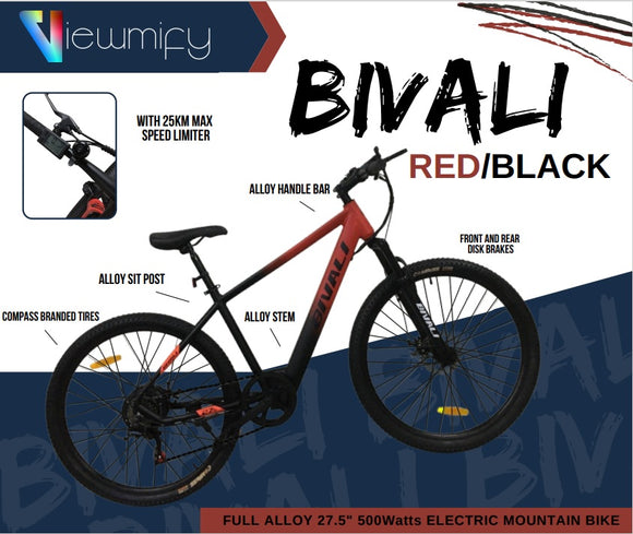 BIVALI Full Alloy 27.5 500Watts Electric Mountain Bike